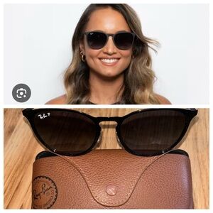 Ray Ban Erika Classic Black Metal Sunglasses & Case